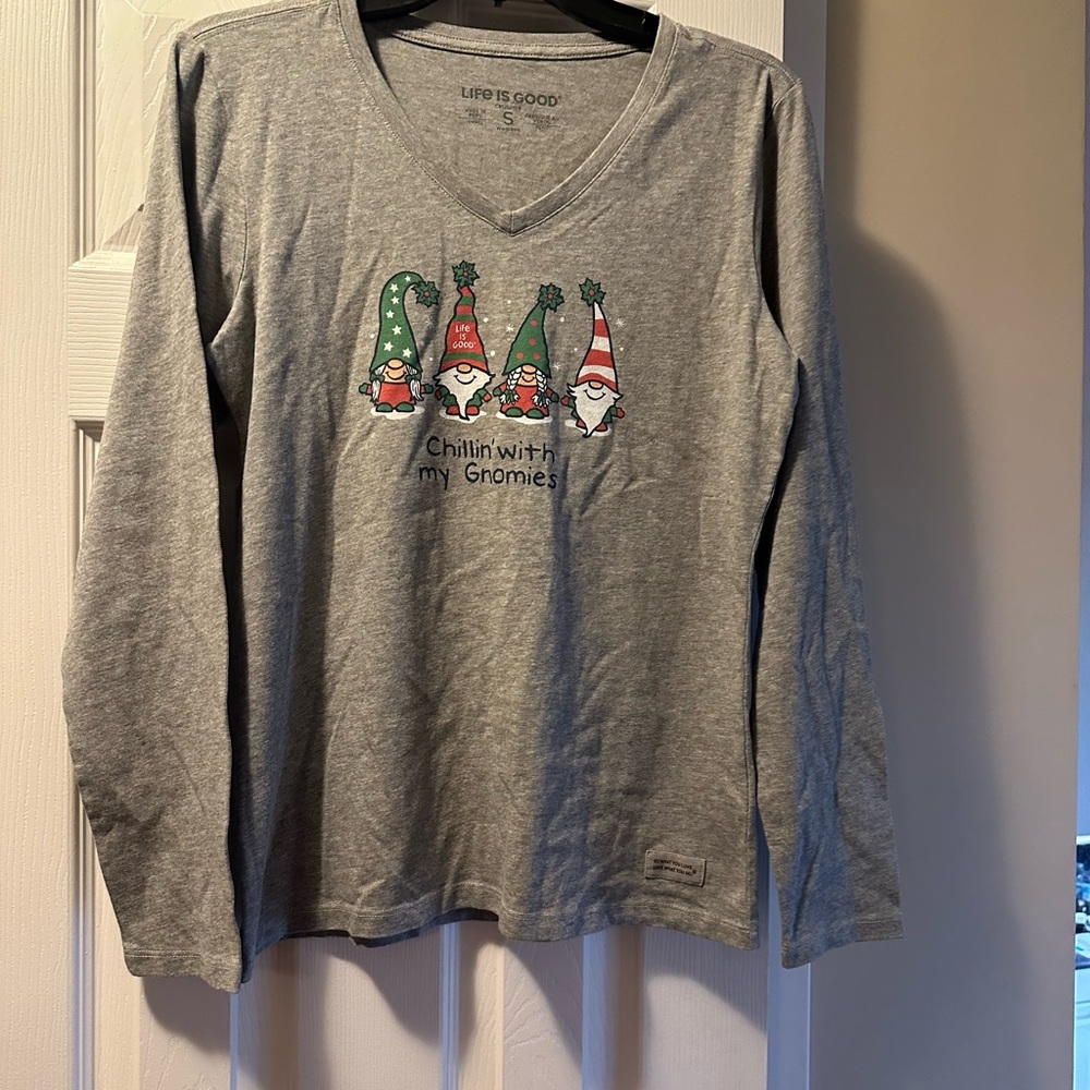 Life is Good long sleeved grey shirt